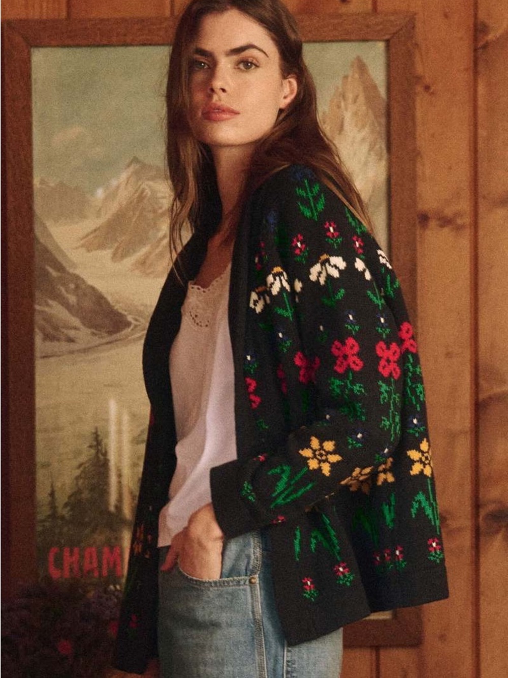 The Great. The Garden Lodge Cardigan in Navy